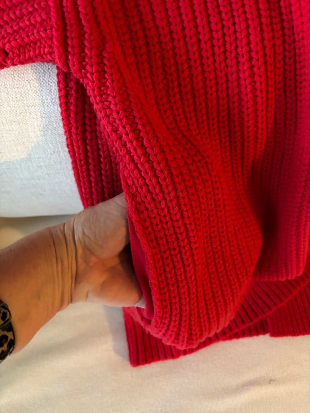 Free people, oversized, red cardigan, chunky knit XL - Picture 7 of 11